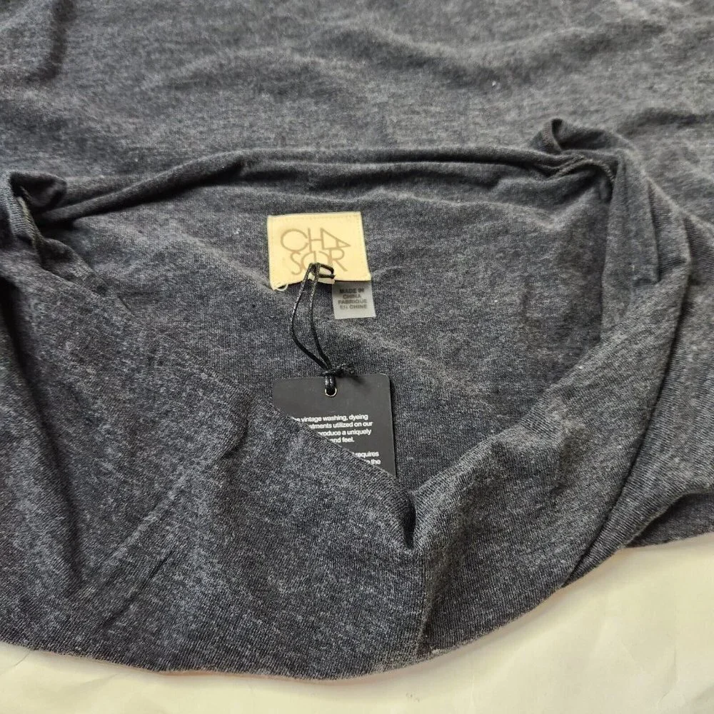 Chaser Women's Size Medium Cowl Neck Gray Top Shirt Sleeve - Picture 3 of 4